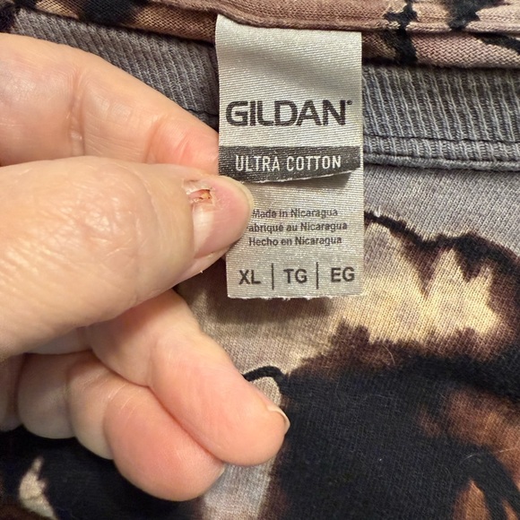 Gildan Stylish Brown Tie-Dye Ultra Cotton Women's Top XL - Picture 4 of 5